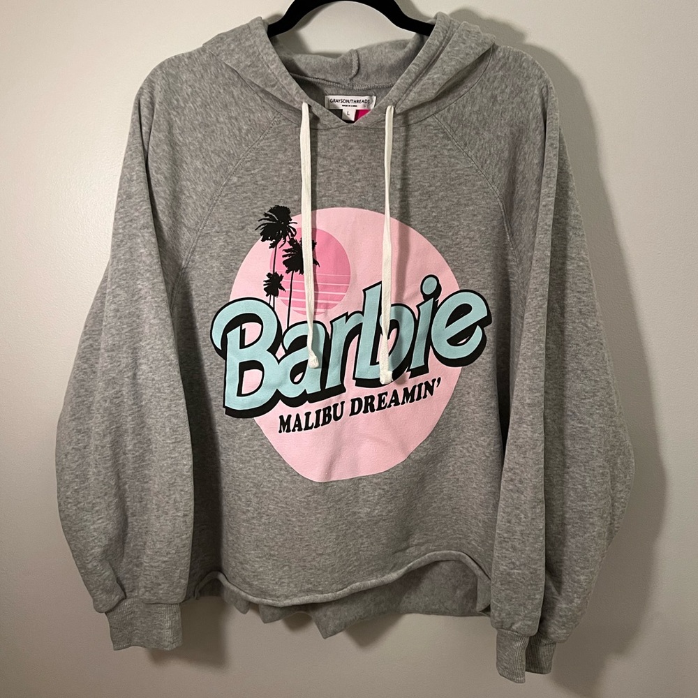 NWT Barbie Malibu Dreamin’ Cropped Hoodie by Grayson Threads Size L